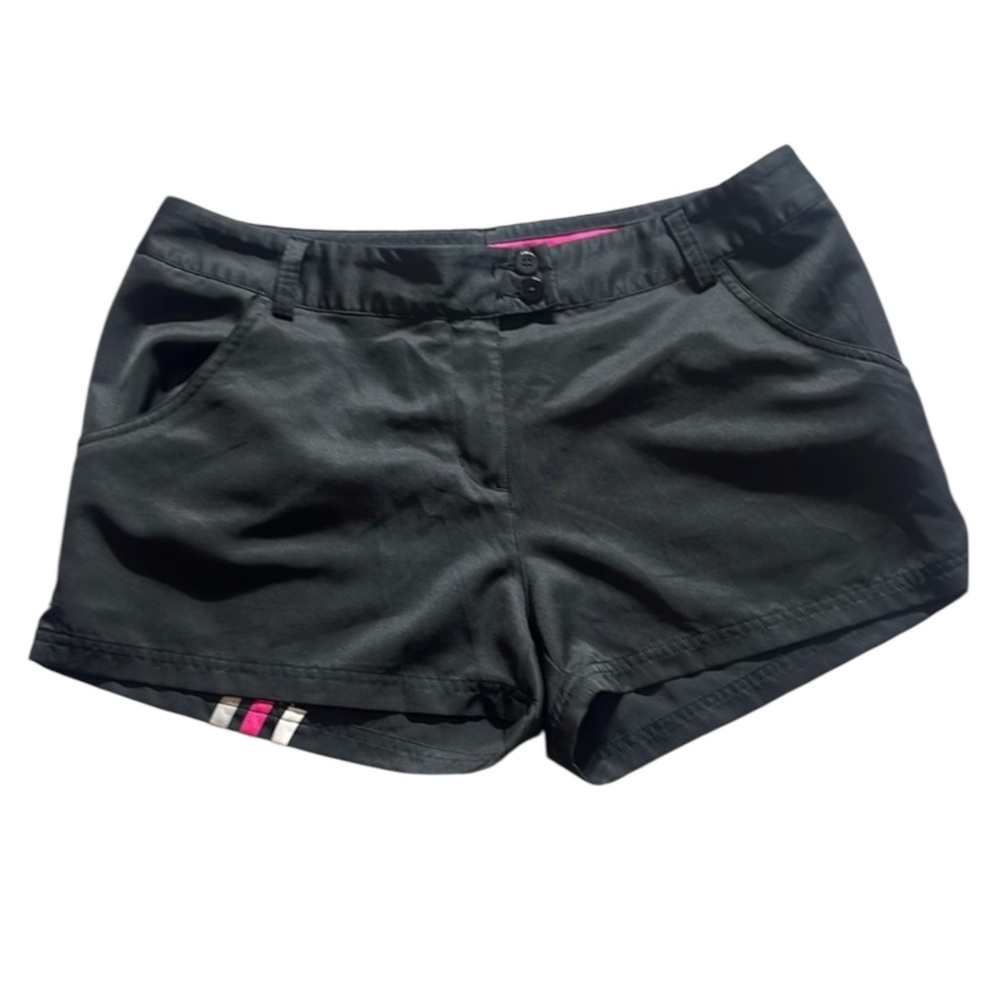 adidas Black Women's Cargo Shorts with Pink & White Accents